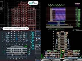 Bộ sưu tập Autocad 12 mẫu thiết kế khách sạn đa dạng phong phú [sale 10%]